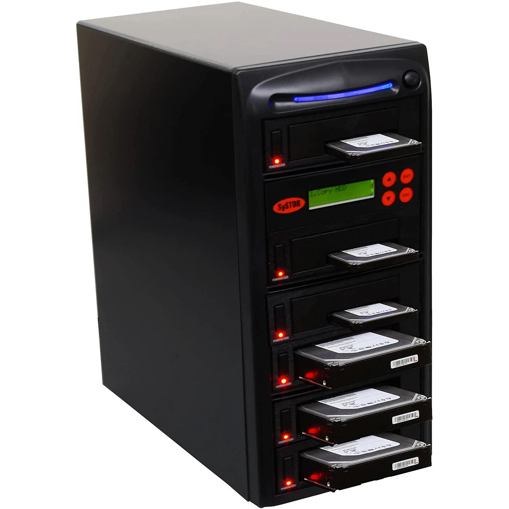 Systor 1 to 5 SATA SSD HDD Duplicator & Sanitizer - 5.4GB/Min - Dual Port Copy & Erase 3.5" & 2.5" Hard Disk & Solid State Drive (SYS105HS-DP)