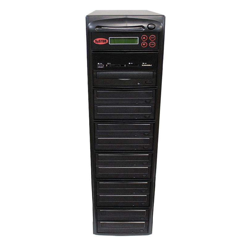 Systor Multi Media Center - Flash Memory Drive (USB/SD/CF/MS/MMC) to Disc Backup + 1 to 10 SATA CD/DVD Duplicator - PMBC-10