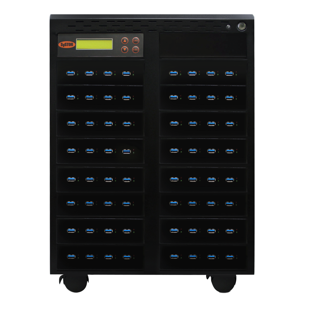 Systor 1 to 63 USB 3.0/3.1 Duplicator & Sanitizer 18GB/Min - Standalone Multiple Flash Memory Copier & Storage Drive Eraser, Speeds Up to 300MB/Sec (SYS-USB30-63)