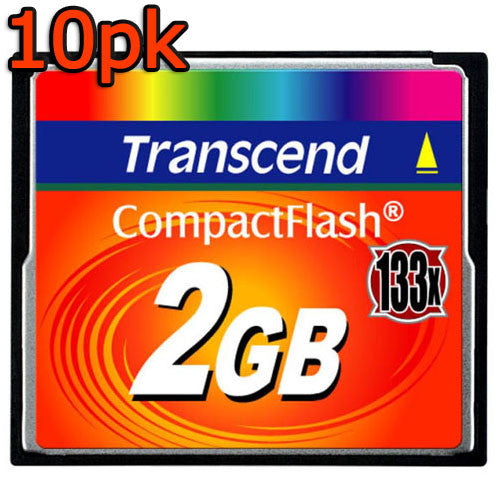 Transcend Compact Flash / CF Memory Card (133X) - 10 Pack