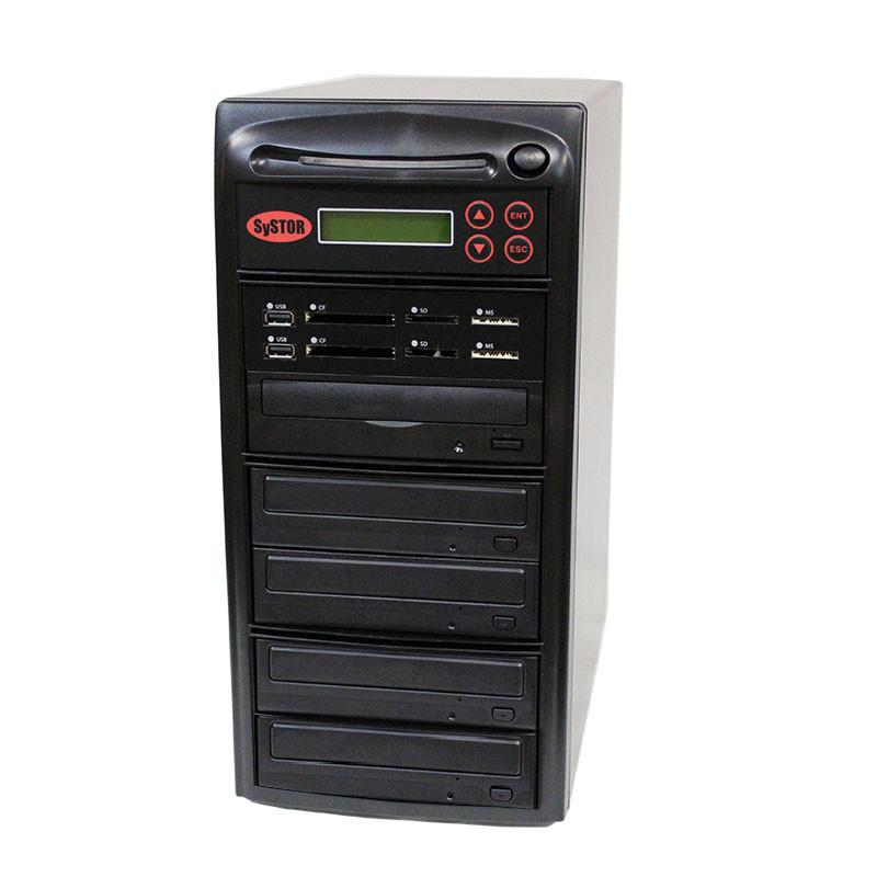 Systor Blu-ray BDXL Multi Media Center PLUS - Flash Memory Drive (USB/SD/CF/MS/MMC) to Disc Backup + 1 to 4 SATA CD/DVD/BD Duplicator - PMBC-P-BD-04