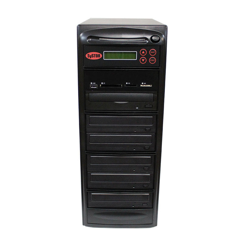 Systor Multi Media Center - Flash Memory Drive (USB/SD/CF/MS/MMC) to Disc Backup + 1 to 5 SATA Blu-Ray Duplicator - BD-MBC-5