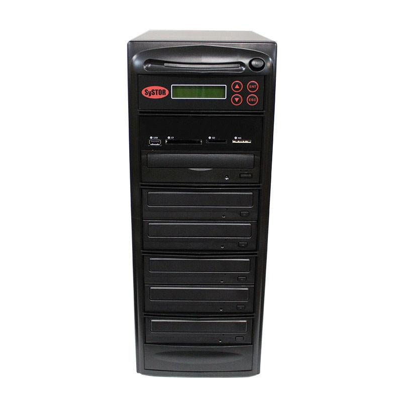 Systor Multi Media Center - Flash Memory Drive (USB/SD/CF/MS/MMC) to Disc Backup + 1 to 5 SATA CD/DVD Duplicator - PMBC-5