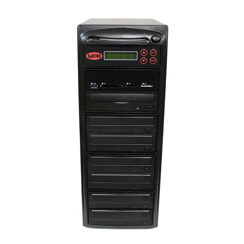 Systor Multi Media Center - Flash Memory Drive (USB/SD/CF/MS/MMC) to Disc Backup + 1 to 6 SATA CD/DVD Duplicator - PMBC-6