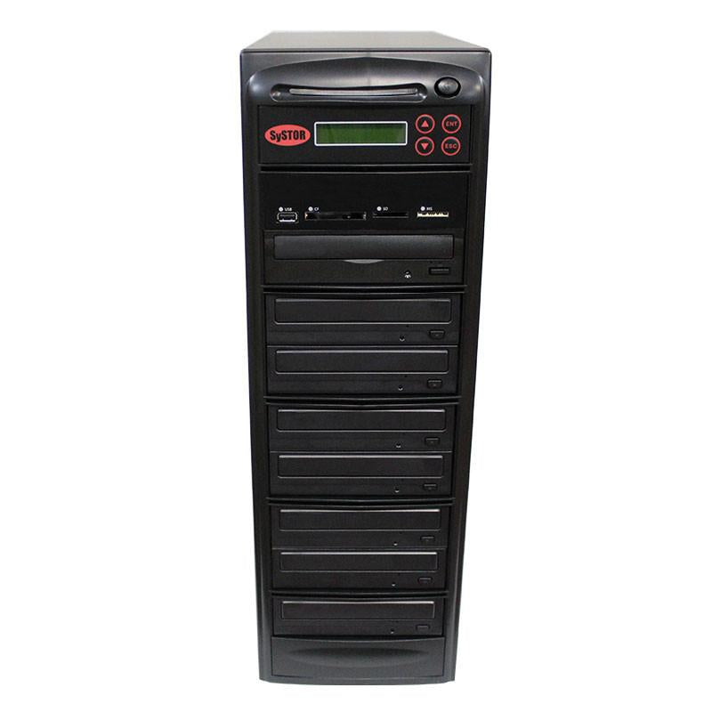 Systor Multi Media Center - Flash Memory Drive (USB/SD/CF/MS/MMC) to Disc Backup + 1 to 7 SATA CD/DVD Duplicator - PMBC-7