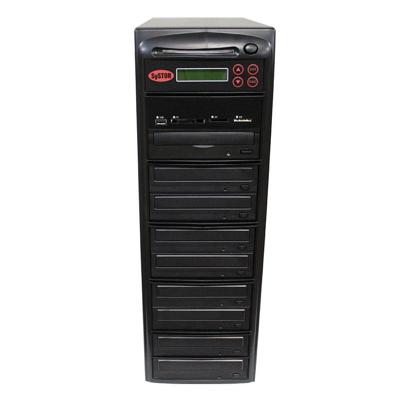 Systor Multi Media Center - Flash Memory Drive (USB/SD/CF/MS/MMC) to Disc Backup + 1 to 8 SATA CD/DVD Duplicator - PMBC-8