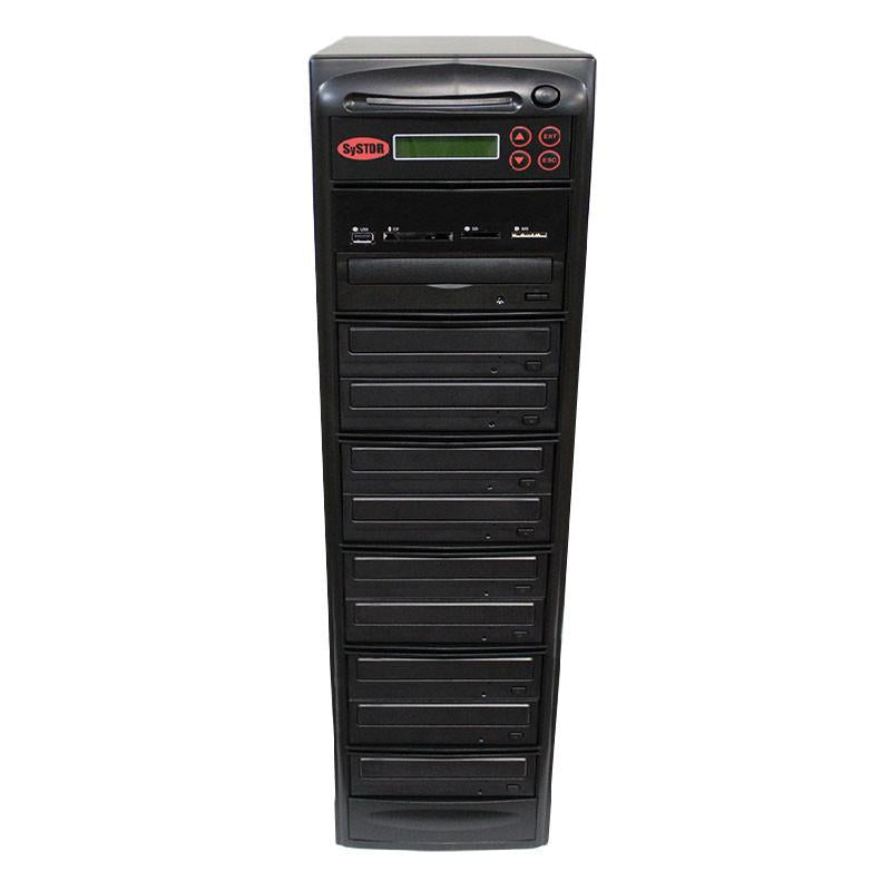 Systor Multi Media Center - Flash Memory Drive (USB/SD/CF/MS/MMC) to Disc Backup + 1 to 9 SATA CD/DVD Duplicator - PMBC-9