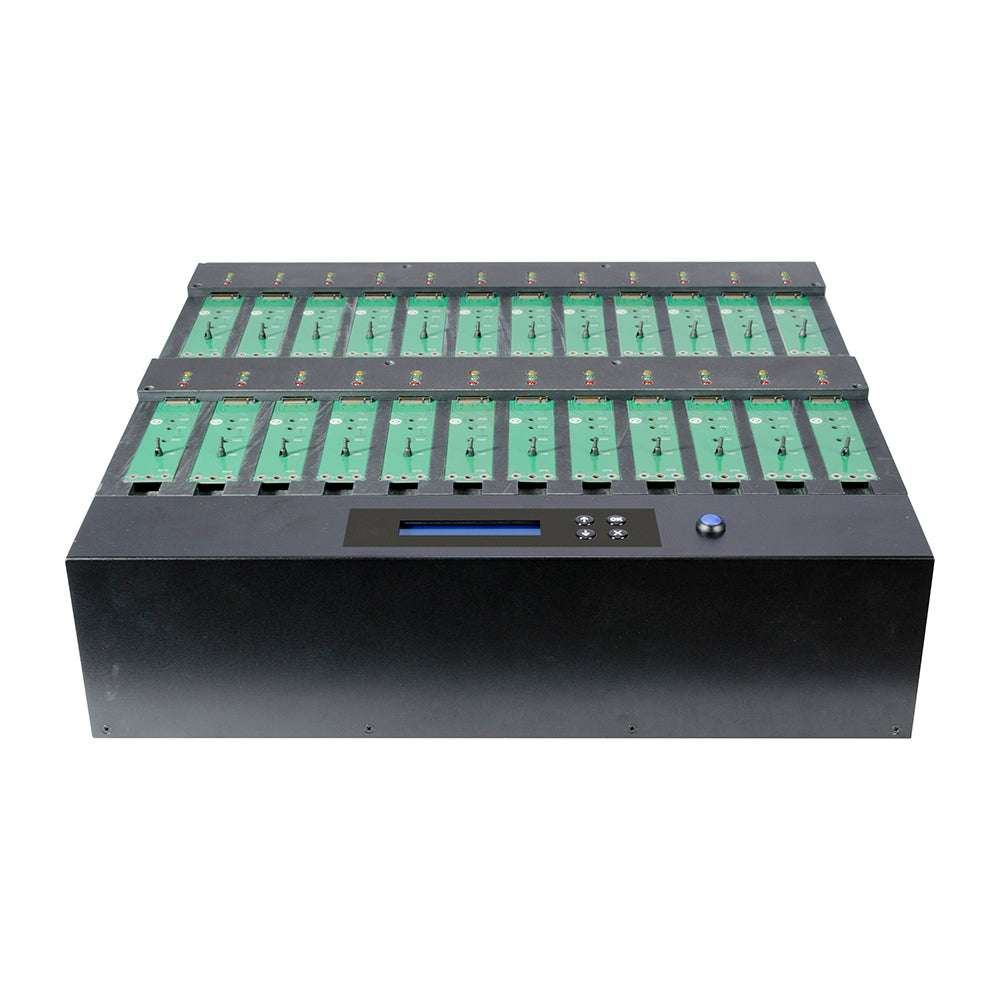Systor 1 to 23 NVMe/SATA M.2 Duplicator & Sanitizer - up to 12GB/Min - for PCIe M2 Drives (SYSNVME-M2223)