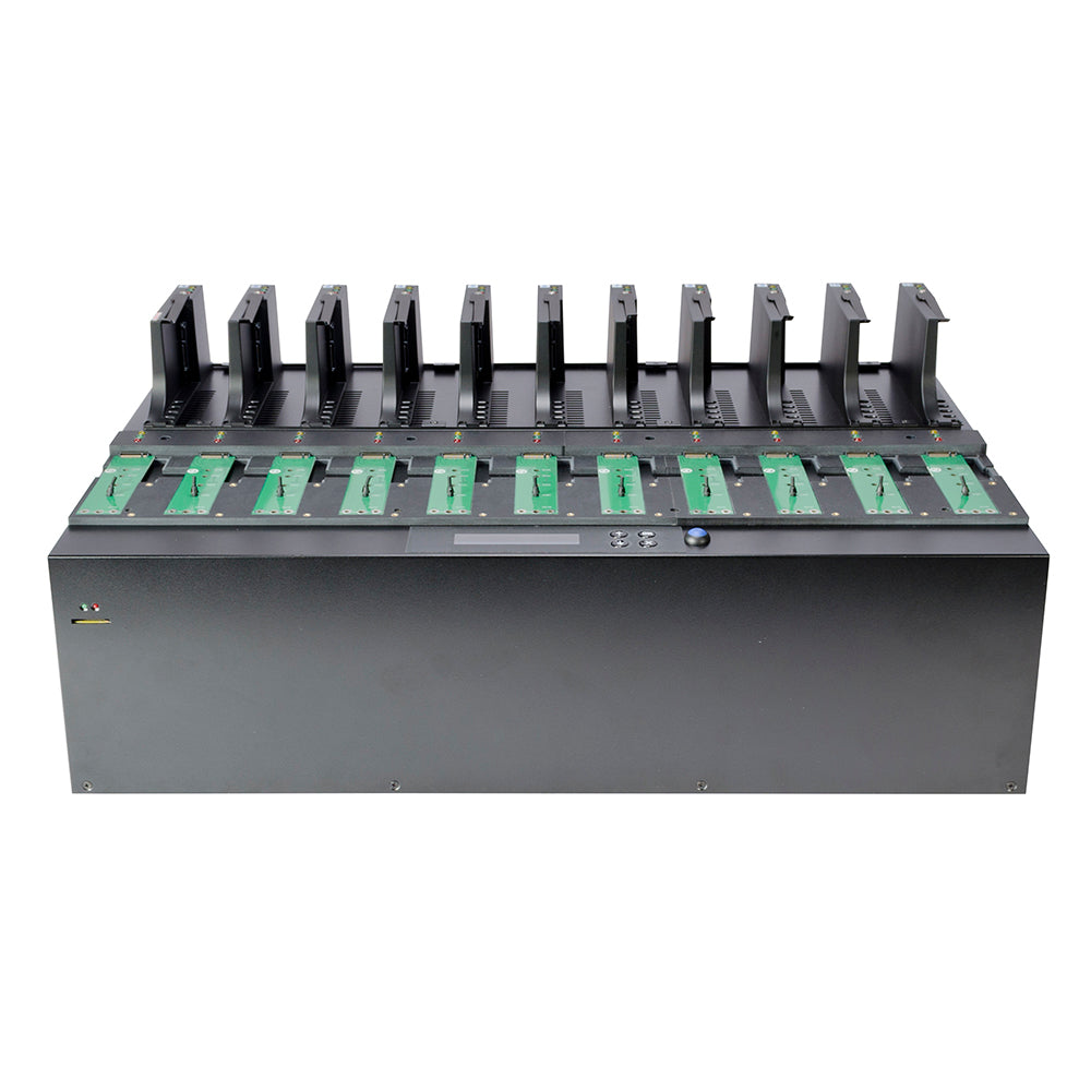 Systor 1 to 10 NVMe/SATA M.2 Duplicator & Sanitizer - up to 24GB/Min - for PCIe M2 & 2.5" HDD & SSD Drives (SYSNVME-HC410)