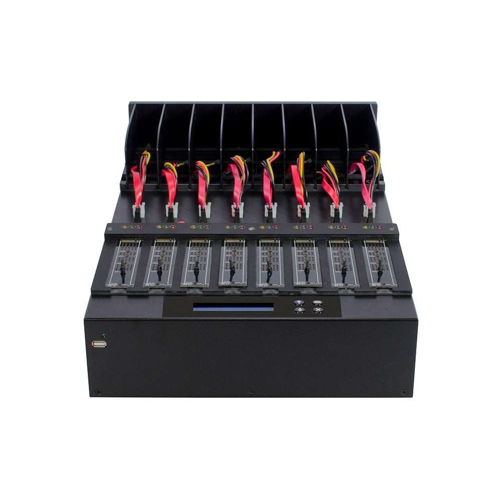 Systor 1 to 7 M.2 SATA/NVMe Duplicator & Sanitizer - up to 18GB/Min - for PCIe M2, 2.5" & 3.5" HDD & SSD Drives (SYSNVME-XW307)