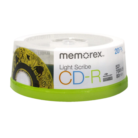 Memorex LightScribe CD-R Blank Disc Printable Media (32024732) - 20 Pack Quantities