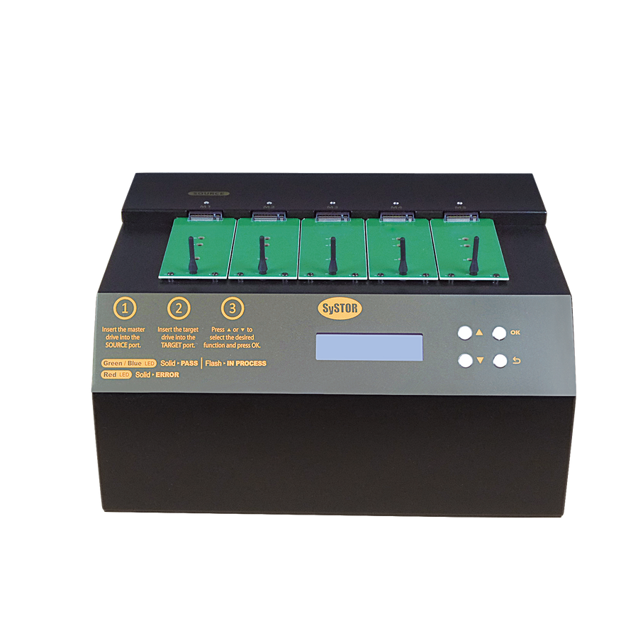 Systor 1 to 4 M.2 SATA/NVMe Duplicator & Sanitizer - up to 18GB/Min - for PCIe M2 Drives (SYSNVME-YL03REG04)