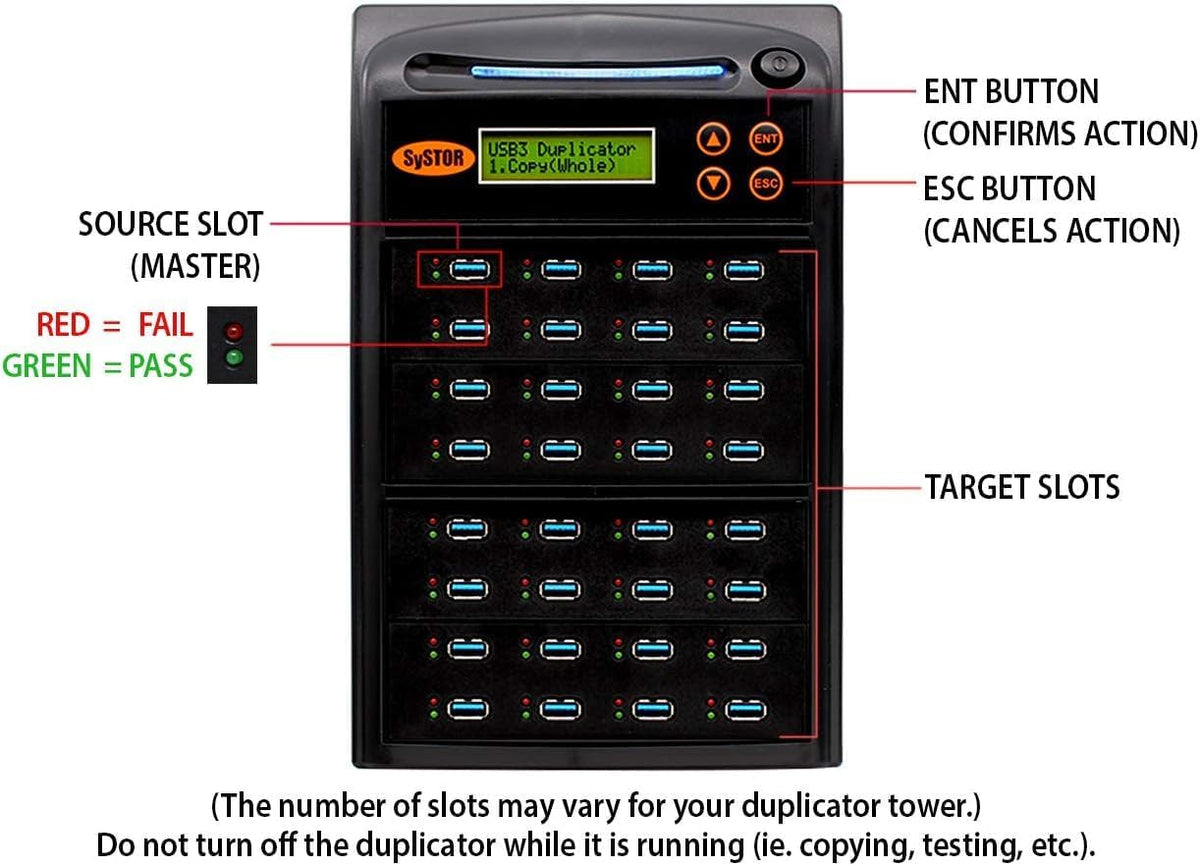 Systor 1 to 7 USB 3.0/3.1 Duplicator & Eraser 9GB/Min - SYS-USB30150-7