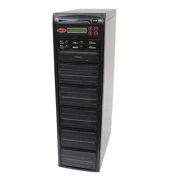 Systor Multi Media Center PLUS - Flash Memory Drive (USB/SD/CF/MS/MMC) to Disc Backup + 1 to 10 SATA CD/DVD Duplicator - PMBC-P-10