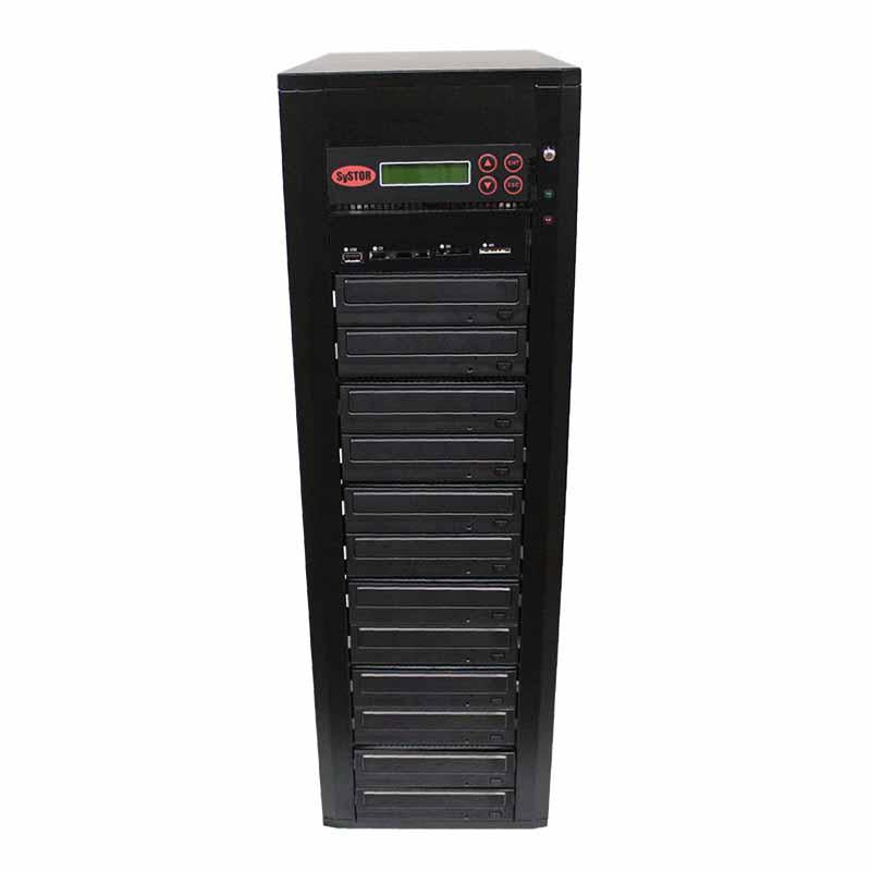 Systor Multi Media Center - Flash Memory Drive (USB/SD/CF/MS/MMC) to Disc Backup + 1 to 11 SATA CD/DVD Duplicator - PMBC-11
