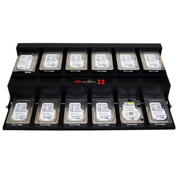 Systor 1 to 11 Flatbed SATA SSD HDD Duplicator & Sanitizer - 18GB/Min - Copy & Erase 3.5" & 2.5" Hard Disk & Solid State Drive 300MB/Sec (SYS11-SSD-SATA2)