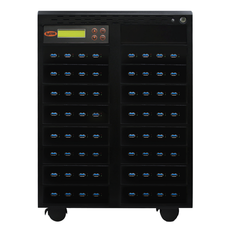Systor 1 to 63 USB 3.0/3.1 Duplicator & Sanitizer 18GB/Min - Standalone Multiple Flash Memory Copier & Storage Drive Eraser, Speeds Up to 300MB/Sec (SYS-USB30-63)