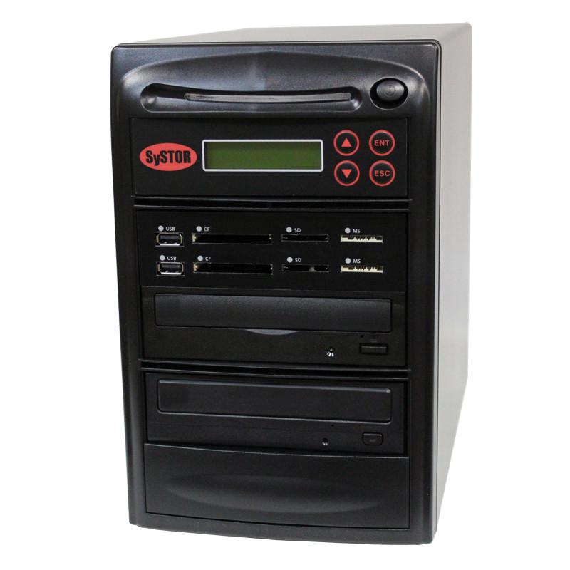 Systor Blu-ray BDXL Multi Media Center PLUS - Flash Memory Drive (USB/SD/CF/MS/MMC) to Disc Backup + 1 to 1 SATA CD/DVD/BD Duplicator - PMBC-P-BD-01
