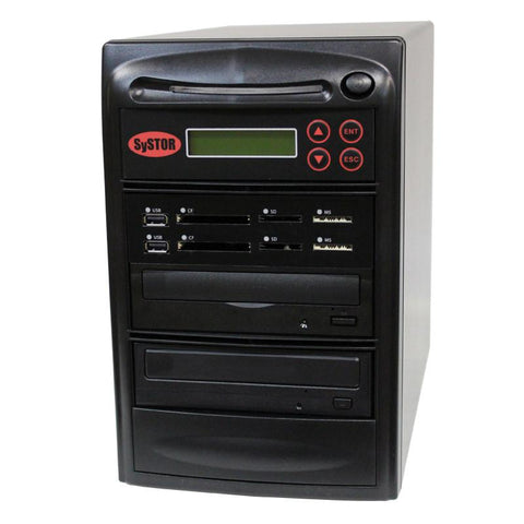 Systor Blu-ray BDXL Multi Media Center PLUS - Flash Memory Drive (USB/SD/CF/MS/MMC) to Disc Backup + 1 to 1 SATA CD/DVD/BD Duplicator - PMBC-P-BD-01
