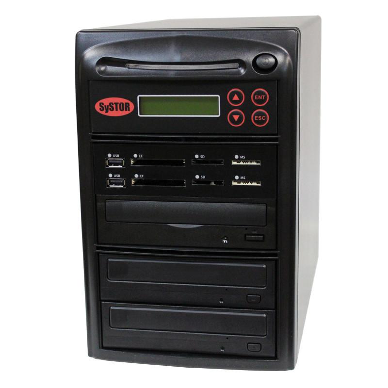 Systor Blu-ray BDXL Multi Media Center PLUS - Flash Memory Drive (USB/SD/CF/MS/MMC) to Disc Backup + 1 to 2 SATA CD/DVD/BD Duplicator - PMBC-P-BD-02