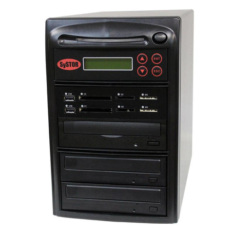 Systor Multi Media Center PLUS - Flash Memory Drive (USB/SD/CF/MS/MMC) to Disc Backup + 1 to 2 SATA CD/DVD Duplicator - PMBC-P-02