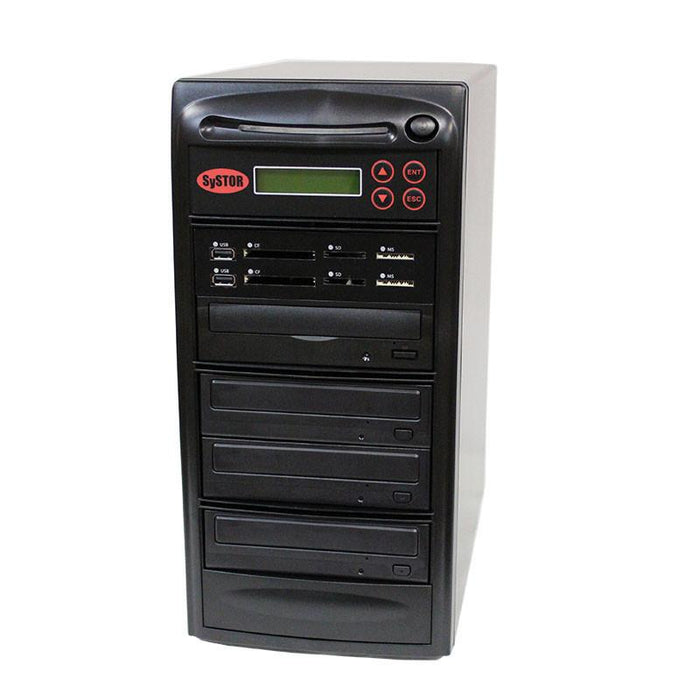 Systor Blu-ray BDXL Multi Media Center PLUS - Flash Memory Drive (USB/SD/CF/MS/MMC) to Disc Backup + 1 to 3 SATA CD/DVD/BD Duplicator - PMBC-P-BD-03