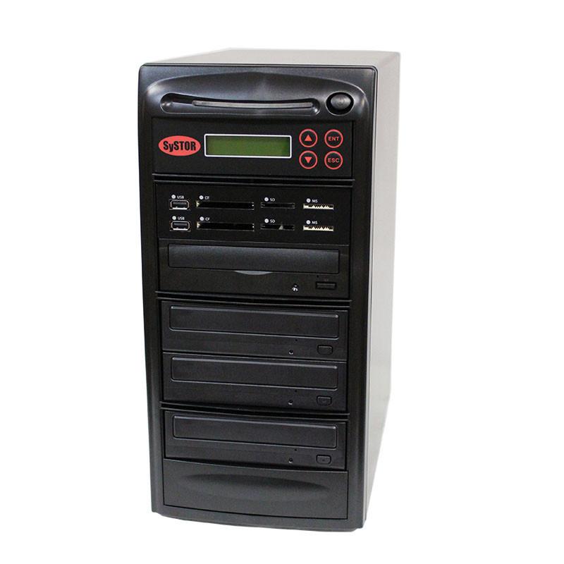Systor Blu-ray BDXL Multi Media Center PLUS - Flash Memory Drive (USB/SD/CF/MS/MMC) to Disc Backup + 1 to 3 SATA CD/DVD/BD Duplicator - PMBC-P-BD-03
