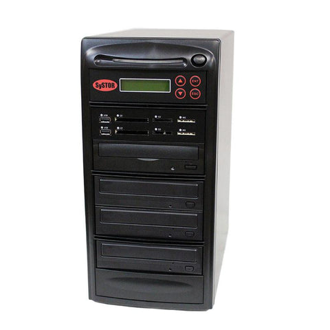 Systor Blu-ray BDXL Multi Media Center PLUS - Flash Memory Drive (USB/SD/CF/MS/MMC) to Disc Backup + 1 to 3 SATA CD/DVD/BD Duplicator - PMBC-P-BD-03