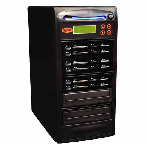 Systor 1:5 All-in-One Combo - Flash Media Card (USB/SD/CF/MS) + Single CD/DVD Duplicator - SYS-USBSDCF-05