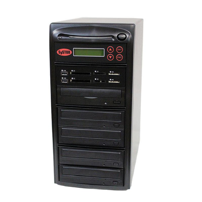 Systor Multi Media Center PLUS - Flash Memory Drive (USB/SD/CF/MS/MMC) to Disc Backup + 1 to 4 SATA CD/DVD Duplicator - PMBC-P-04