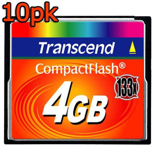 Transcend Compact Flash / CF Memory Card (133X) - 10 Pack