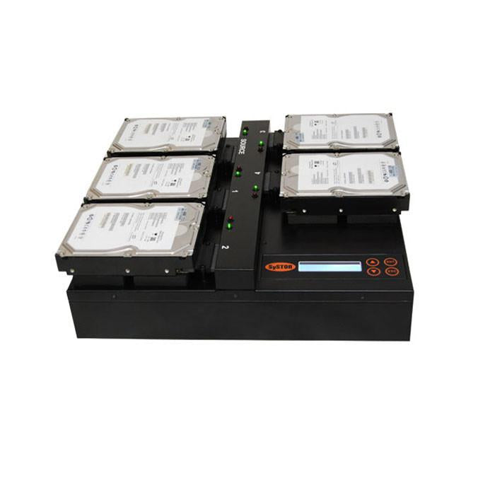 Systor 1 to 4 Flatbed SATA SSD HDD Duplicator & Sanitizer - 9GB/Min - Copy & Erase 3.5" & 2.5" Hard Disk & Solid State Drive 150MB/Sec (SYS404HDD)