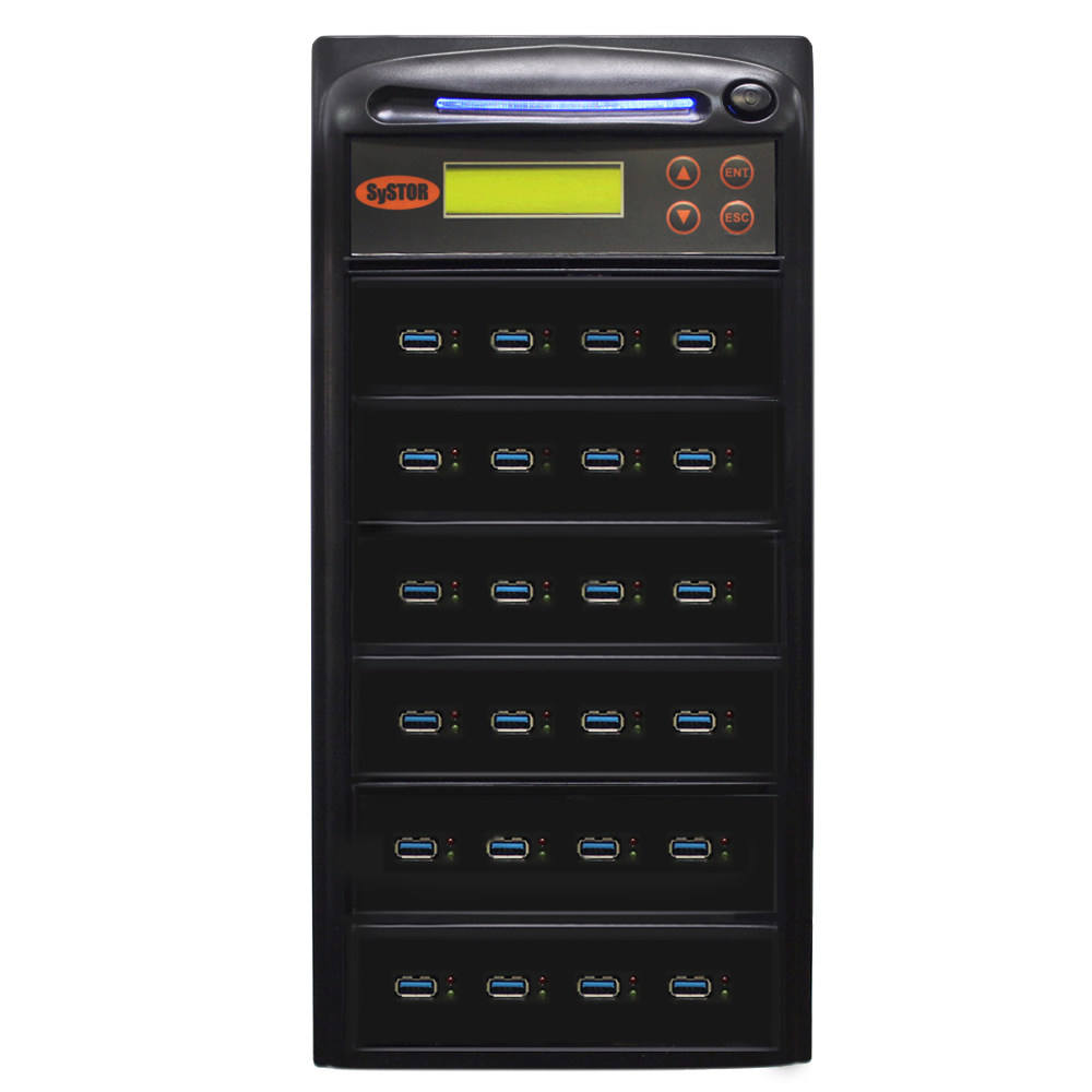 Systor 1 to 23 USB 3.0/3.1 Duplicator & Sanitizer 18GB/Min - Standalone Multiple Flash Memory Copier & Storage Drive Eraser, Speeds Up to 300MB/Sec (SYS-USB30-23)
