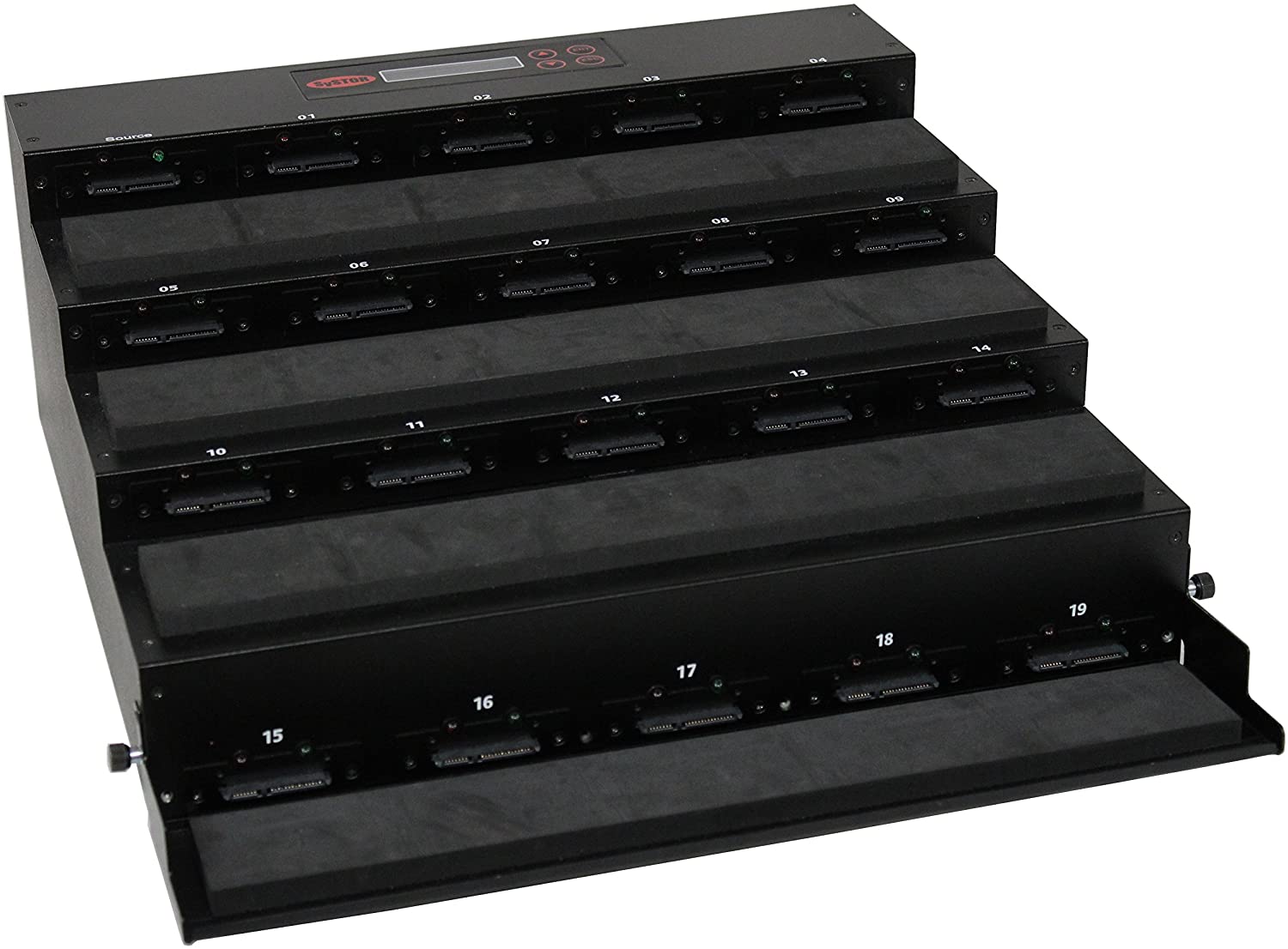 Systor 1 to 19 Flatbed SATA SSD HDD Duplicator & Sanitizer - 36GB/Min - Copy & Erase 3.5" & 2.5" Hard Disk & Solid State Drive 600MB/Sec (SYS19-SSD-SATA3)