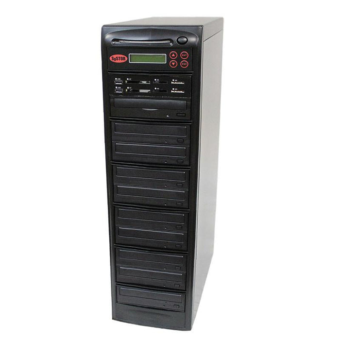 Systor Multi Media Center PLUS - Flash Memory Drive (USB/SD/CF/MS/MMC) to Disc Backup + 1 to 9 SATA CD/DVD Duplicator - PMBC-P-09