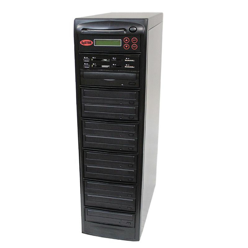 Systor Blu-ray BDXL Multi Media Center PLUS - Flash Memory Drive (USB/SD/CF/MS/MMC) to Disc Backup + 1 to 9 SATA CD/DVD/BD Duplicator - PMBC-P-BD-09