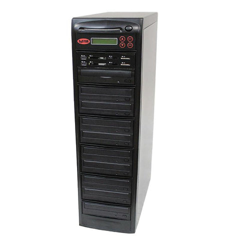 Systor Blu-ray BDXL Multi Media Center PLUS - Flash Memory Drive (USB/SD/CF/MS/MMC) to Disc Backup + 1 to 9 SATA CD/DVD/BD Duplicator - PMBC-P-BD-09