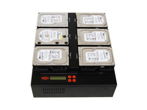 Systor 1 to 5 Flatbed SATA SSD HDD Duplicator & Sanitizer - 36GB/Min - Copy & Erase 3.5" & 2.5" Hard Disk & Solid State Drive 600MB/Sec (SYS05-SSD-SATA3)