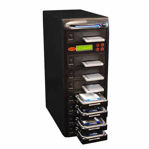 Systor 1 to 7 SATA SSD HDD Duplicator & Sanitizer - 5.4GB/Min - Dual Port Copy & Erase 3.5" & 2.5" Hard Disk & Solid State Drive (SYS107HS-DP)