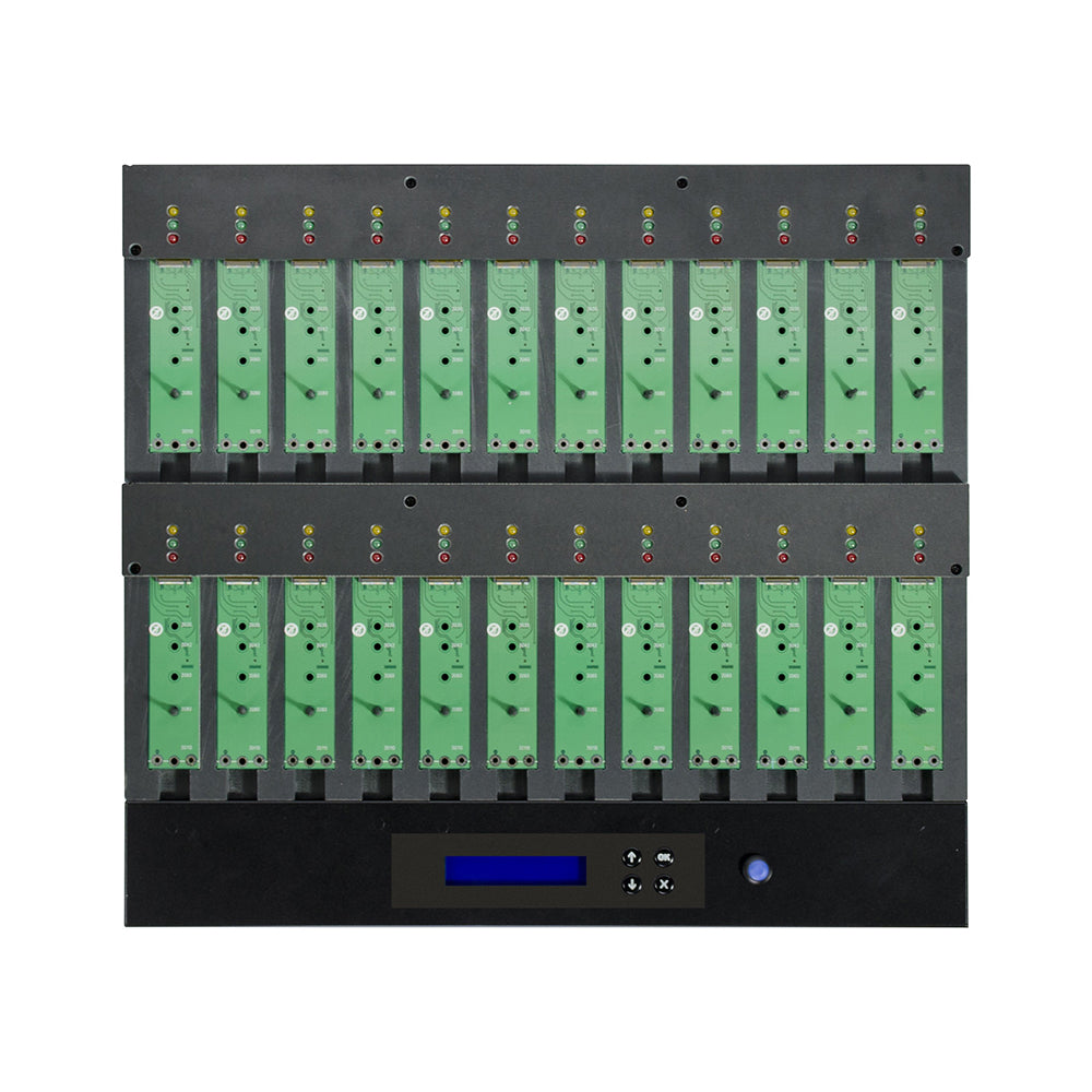 Systor 1 to 23 NVMe/SATA M.2 Duplicator & Sanitizer - up to 12GB/Min - for PCIe M2 Drives (SYSNVME-M2223)