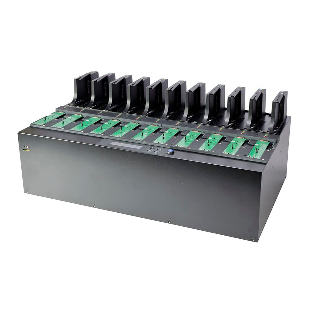 Systor 1 to 10 NVMe/SATA M.2 Duplicator & Sanitizer - up to 24GB/Min - for PCIe M2 & 2.5" HDD & SSD Drives (SYSNVME-HC410)