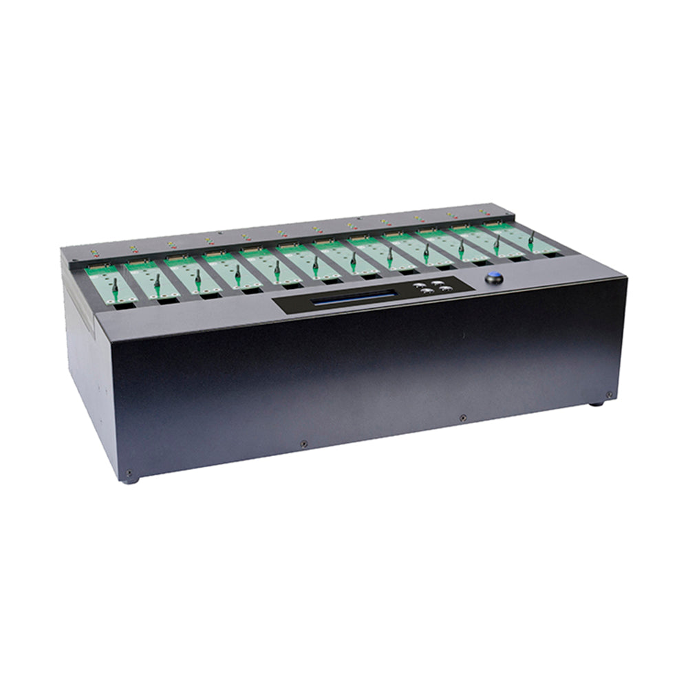 Systor 1 to 11 NVMe/SATA M.2 Duplicator & Sanitizer - up to 12GB/Min - for PCIe M2 Drives (SYSNVME-M2211)