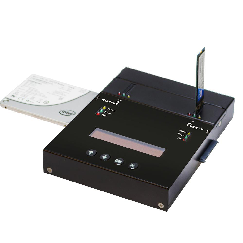 Systor 1 to 1 NVMe/SATA M.2 Duplicator & Sanitizer - up to 9GB/Min - for PCIe M2, 2.5" & 3.5" HDD & SSD Drives (SYSNVME-SF201)