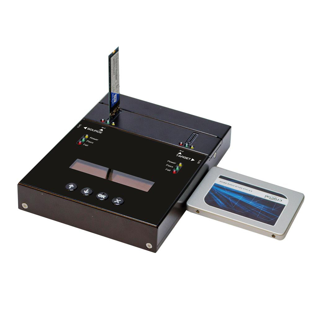 Systor 1 to 1 NVMe/SATA M.2 Duplicator & Sanitizer - up to 9GB/Min - for PCIe M2, 2.5" & 3.5" HDD & SSD Drives (SYSNVME-SF201)