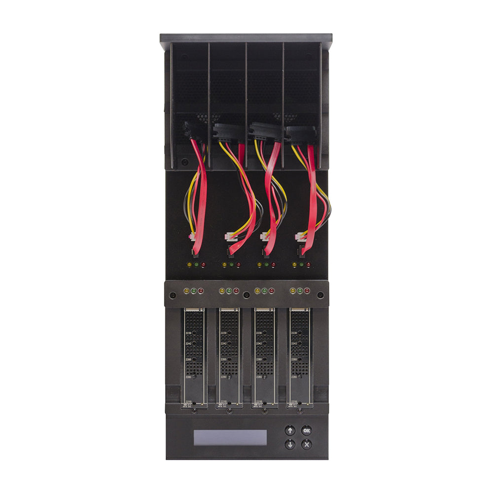 Systor 1 to 3 NVMe/SATA M.2 Duplicator & Sanitizer - up to 18GB/Min - for PCIe M2, 2.5" & 3.5" HDD & SSD Drives (SYSNVME-XW303)
