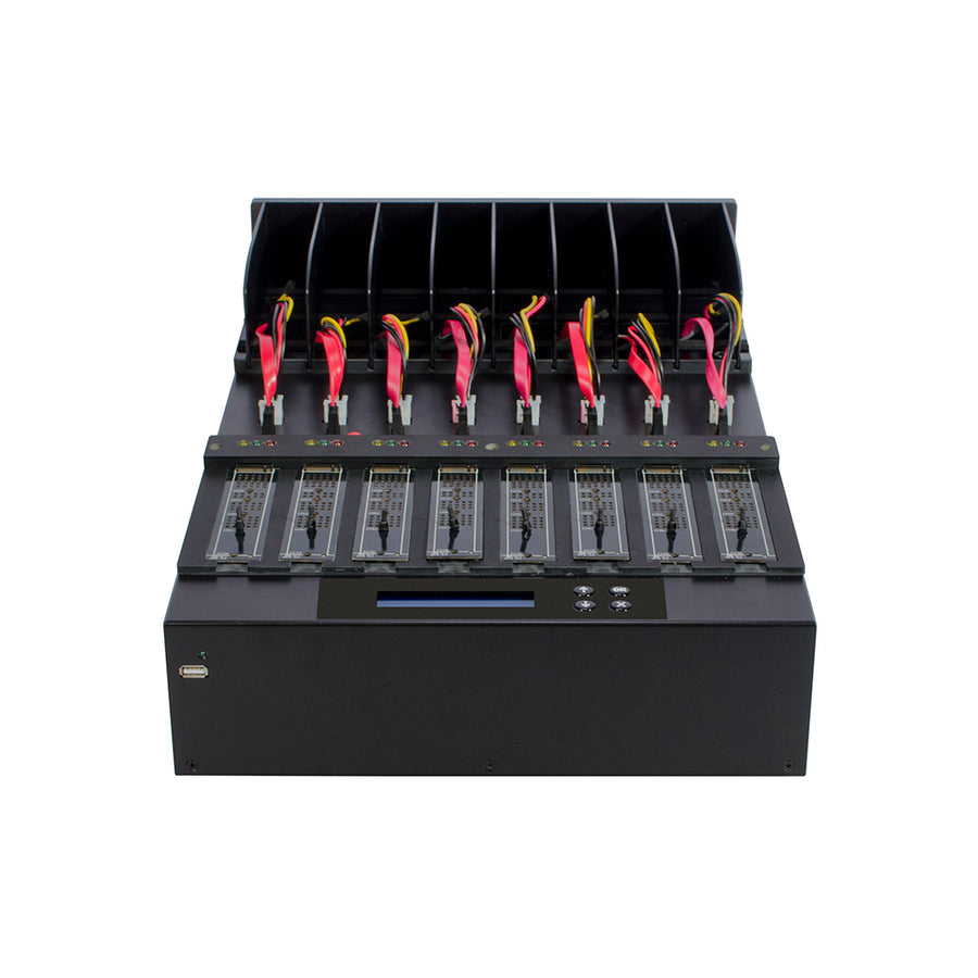 Systor 1 to 7 M.2 SATA/NVMe Duplicator & Sanitizer - up to 18GB/Min - for PCIe M2, 2.5" & 3.5" HDD & SSD Drives (SYSNVME-XW307)