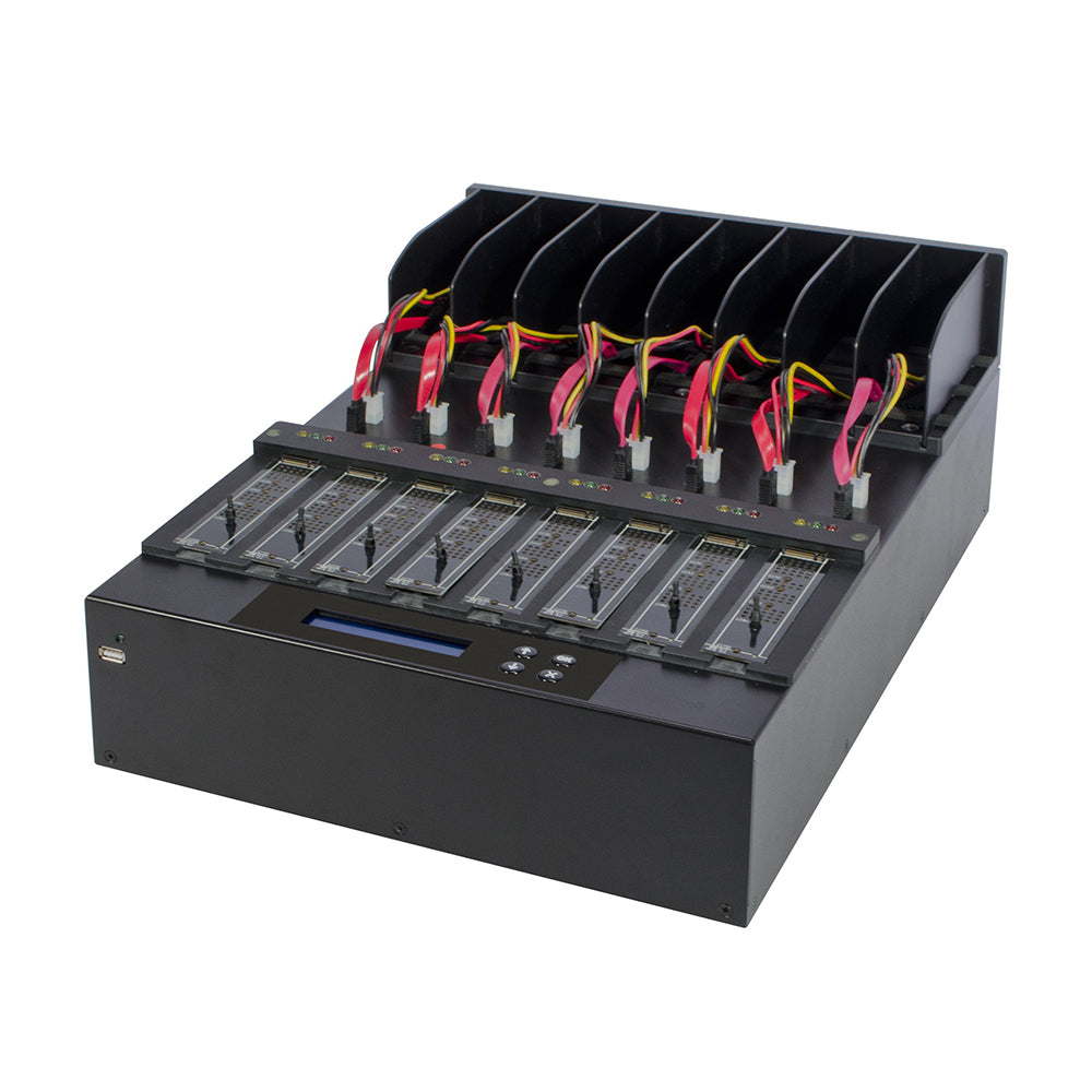 Systor 1 to 7 M.2 SATA/NVMe Duplicator & Sanitizer - up to 9GB/Min - for PCIe M2, 2.5" & 3.5" HDD & SSD Drives (SYSNVME-XW207)