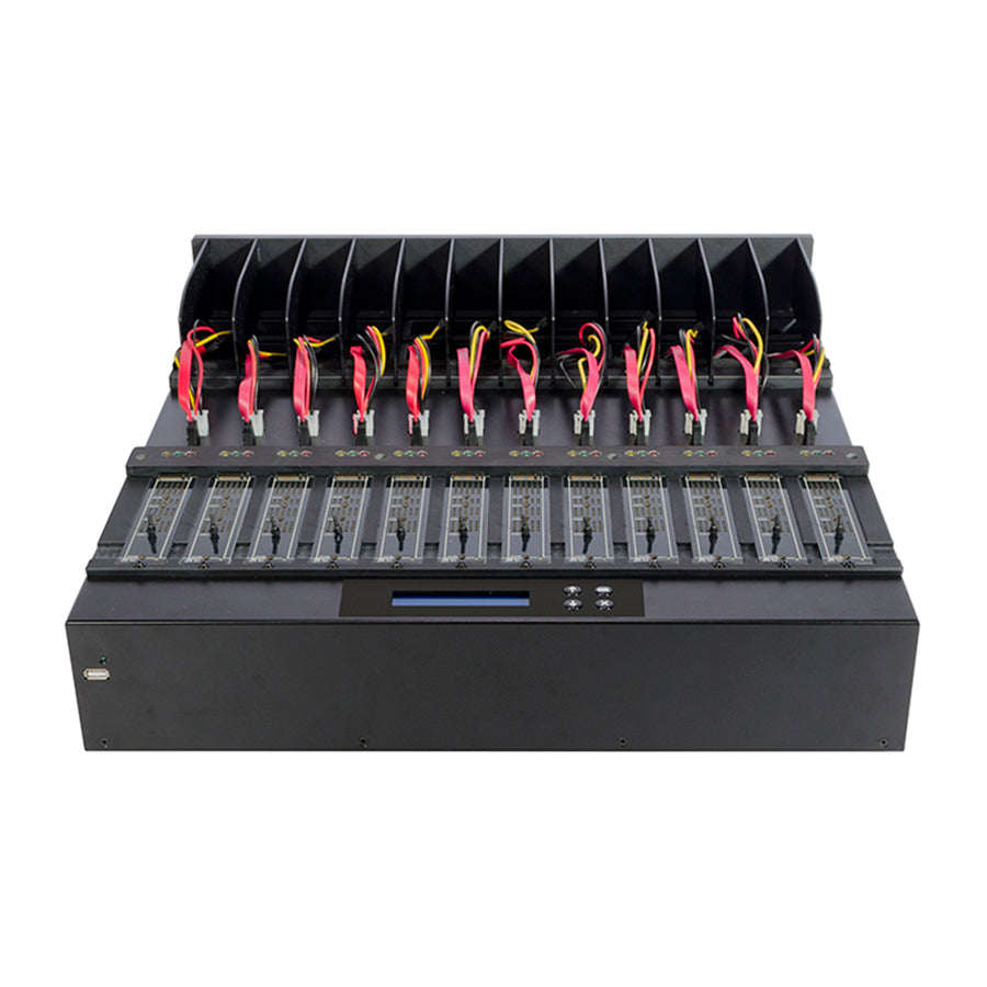 Systor 1 to 11 M.2 SATA/NVMe Duplicator & Sanitizer - up to 18GB/Min - for PCIe M2, 2.5" & 3.5" HDD & SSD Drives (SYSNVME-XW311)