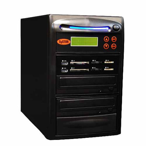 Systor 1:1 Blu-ray BDXL All-in-One Combo - Flash Media Card (USB/SD/CF/MS) + Single CD/DVD/BD Disc Duplicator - SYS-USBSDCF-BD-01