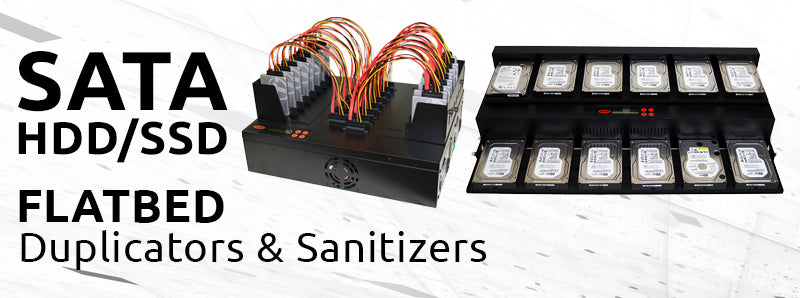 SATA HDD/SSD Flatbed Duplicators and Sanitizers